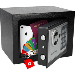 Сталевий сейф Silvergear® Tresor для дому з електронним замком та кодовою панеллю | Сейф для ключів та грошей з 2 ключами