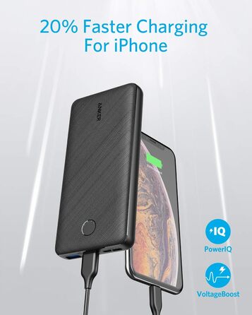 Powerbank Anker 325, 20000mAh, USB-C, PowerIQ, сумісний з iPhone, Samsung Galaxy, iPad