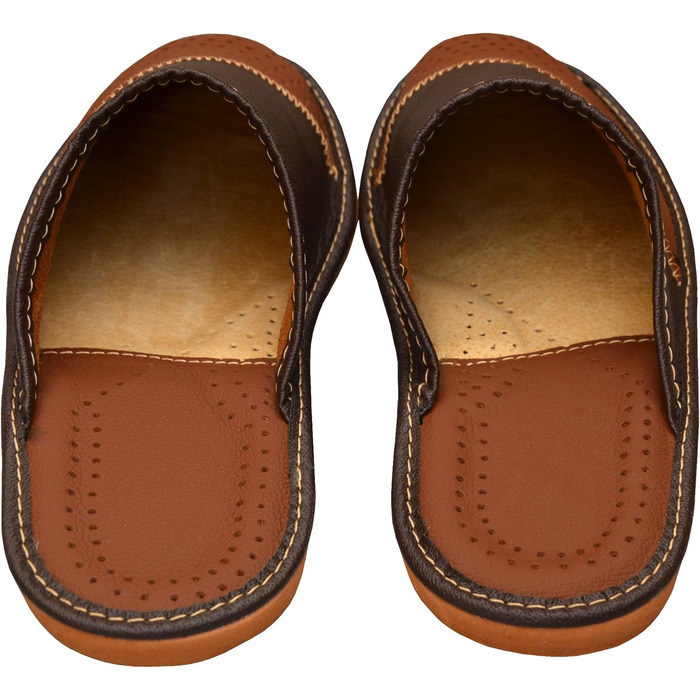 Чоловічі домашні тапочки World of Leather з натуральної шкіри, коричневі, 43 EU