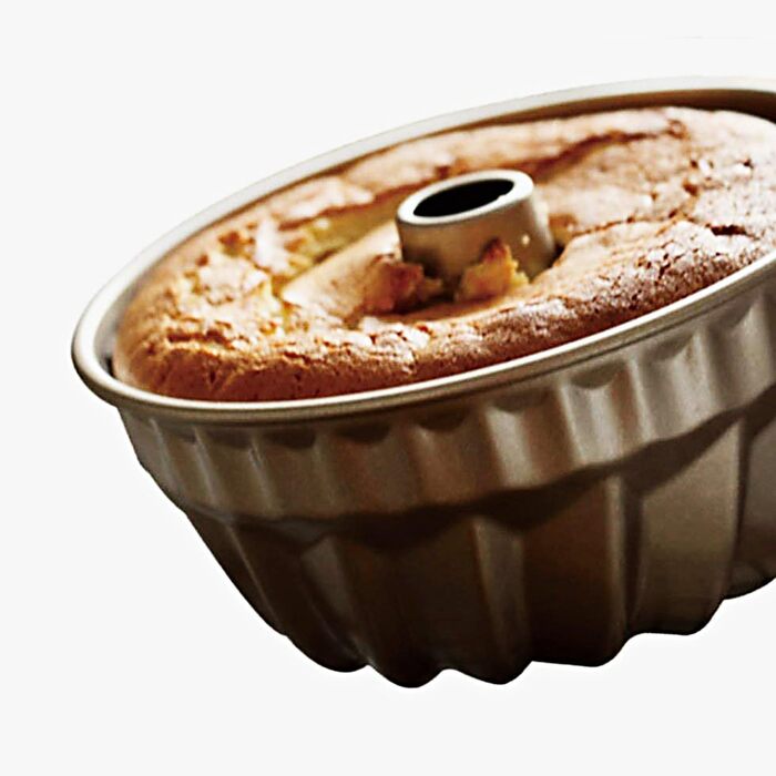 Форма для кексів Гугельхупф з антипригарним покриттям, 17,8 см, сумісна з Instant Pot, міцна гофрована трубка, золотиста форма для кексів Гугельхупф для випікання