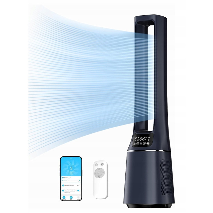 Колонний вентилятор-очисник повітря 2 в 1 Midea MFP-120i (BL) з HEPA-фільтром H13