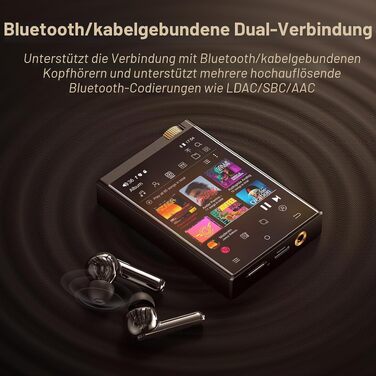 HiFi MP3 плеєр Oilsky 80GB з Android 9.0, Bluetooth та WiFi, цифровий аудіоплеєр з підтримкою DSD512 та Spotify, 2.8