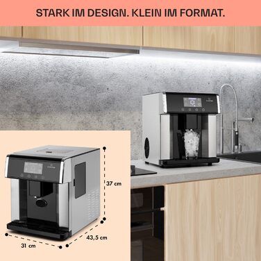 Машина для приготування льоду Klarstein Eiswürfelmaschine Klein, 3L, срібляста, 10-15 кг/24г
