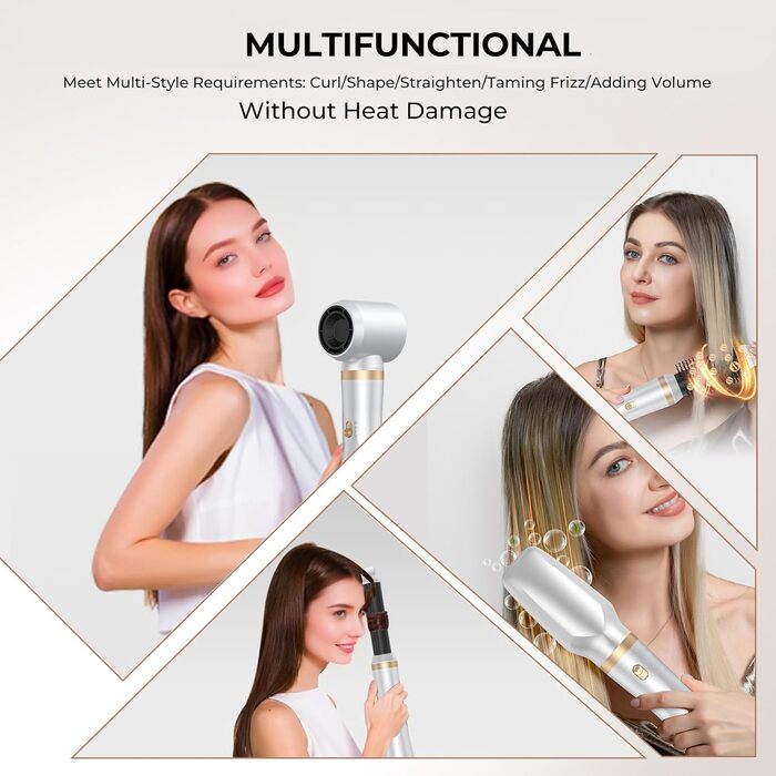 Набір для укладки волосся Souvik: щітка-фен, плойка, об'єм, сушка (білий)