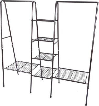 JURMERRY Metal Clothes Rack Clothes Rod Garment Racks with Shoe Storage, (Bronze)