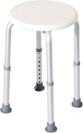 HOMCOM® Shower Stool Bath Bench Bath Chair Shower Stool Shower Seat Bath Aid Adjustable Height (Shower Stool/Round)