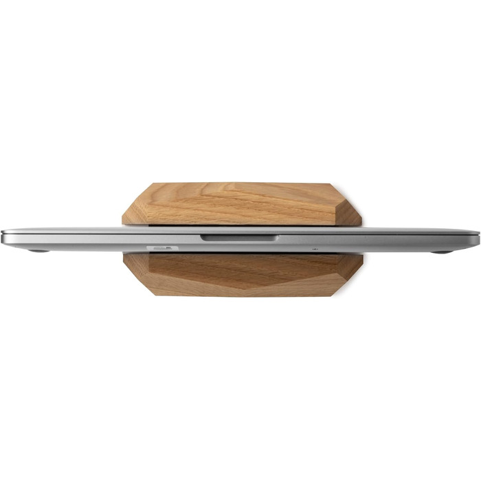 Oakwood Vertical Laptop Stand - Adjustable Wooden Desk Dock for MacBook Pro, MacBook Air, iPad - Handcrafted from Oak Wood