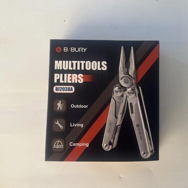 BIBURY Multifunctional Pliers with Bottle Opener, Foldable Multitools for Men, Portable Multifunction Tools with Lockable Blades, Multi Tool ideal for Outdoor, Camping, Hiking, Repairing...