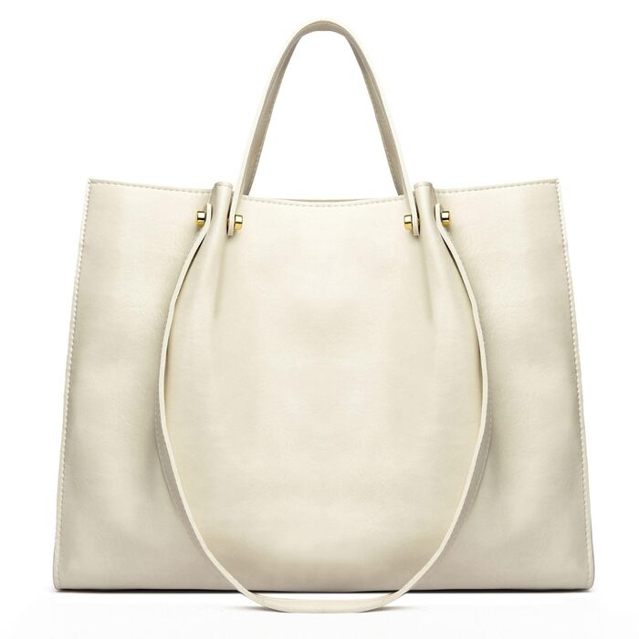 Сумка жіноча велика елегантна крос-боді PU шкіра, шопер для роботи, школи, офісу, повсякденна біла