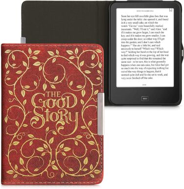 Чохол-книжка kwmobile для Tolino Vision 1/2/3/4 HD - Чохол для eReader з малюнком метеликів, рожевий, білий, жовтий, оранжевий, червоний