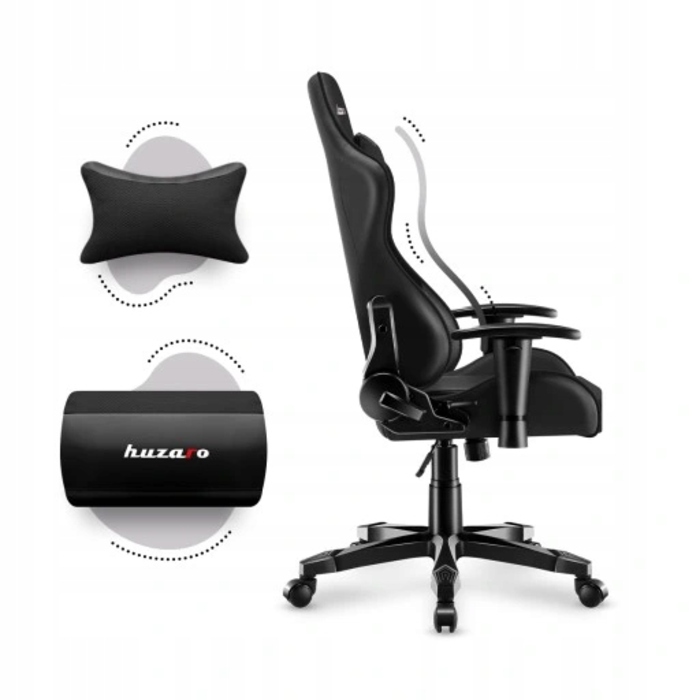Ігрове крісло Huzaro Ranger 6.0, штучна шкіра, чорне