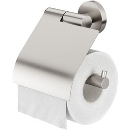 Tiger Boston Stainless Steel Toilet Paper Holder with Cover - Wall Mounted, Brushed Finish Single Roll