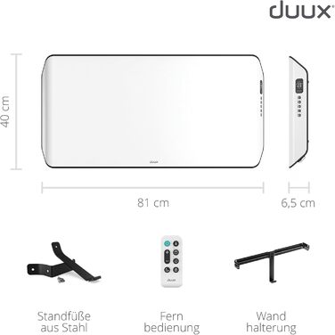 Duux Edge Smart електроконвекторний обігрівач: енергозбереження, термостат, для ванної кімнати, 2000W, білий