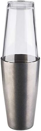 Boston Bar Set, 700 ml, Boston Cocktail Shaker, Bar Measure, Muddler, Bar Strainer, Food-Grade, Bar Set including Gift Box, (Antique Stainless Steel)