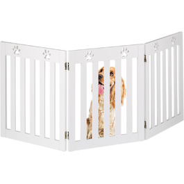 Захисне ґратка для собак Relaxdays, самостійною підставкою, 60 x 153 см, MDF, складана, білий