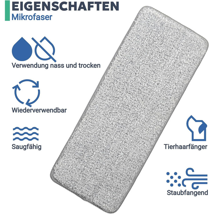 Система чистої води: комплект для миття підлоги, самоочищення, мікрофібра (3 мікрофіброві серветки)