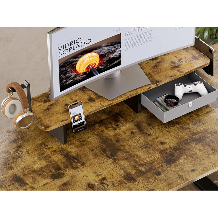 Electric Standing Desk with Drawers - Adjustable Height Desk for Home Office & Business | 120x60cm Rustic Brown