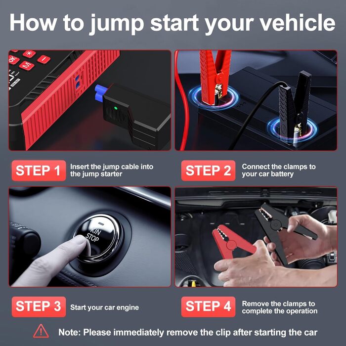 Powerbank з компресором 7000A для запуску авто 12V, 150PSI, 8L/10L (бензин/дизель), LED-ліхтарик