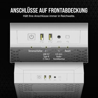 Комп'ютерний корпус CORSAIR 3000D AIRFLOW з 2 вентиляторами SP120 Elite, підтримка 2x GPU, до 8 вентиляторів 120mm, висока продуктивність