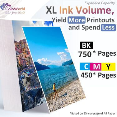 Картриджі ColoWorld 303XL для принтерів HP Envy Inspire 7200e 7220e 7900e 7920e, Envy Photo 6200 6230 7800, Tango X Smart, Multipack (2 шт.)