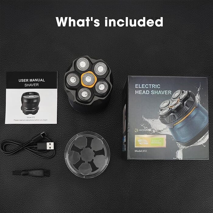 Електричний гостроювач голови для чоловіків Glatzen Rasierer, водонепроникний IPX6, LED дисплей, бездротовий, з індикатором заряду батареї