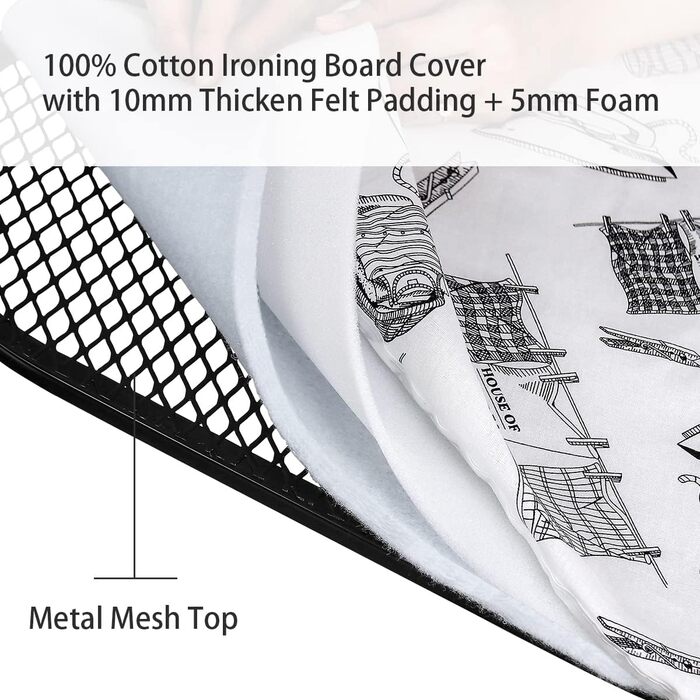 Прасувальна дошка Duwee Extra велика з парогенератором, термостійке покриття, регульована висота, стабільні ніжки, складна, 122 x 43 см (Біла)