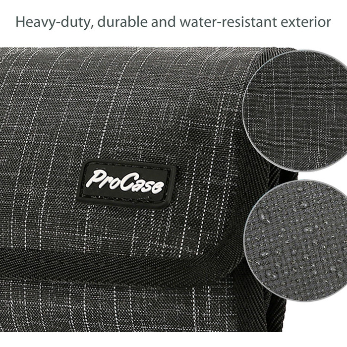 Органайзер для подорожей ProCase: чохол для аксесуарів електроніки, USB-кабелі, SD-картки, навушники, флеш-накопичувачі, чорний в клітинку
