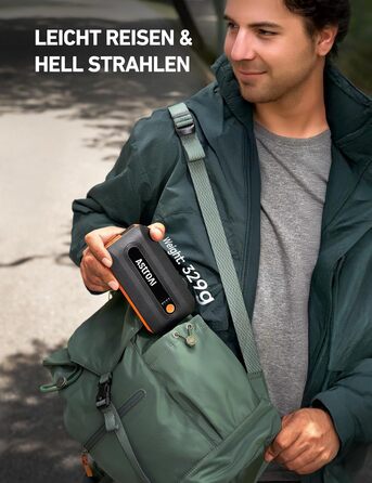 Powerbank AstroAI B8 для авто: пускова станція, 7.0л бензин/5.5л дизель, LED, QC 3.0 USB, 12V, Orange