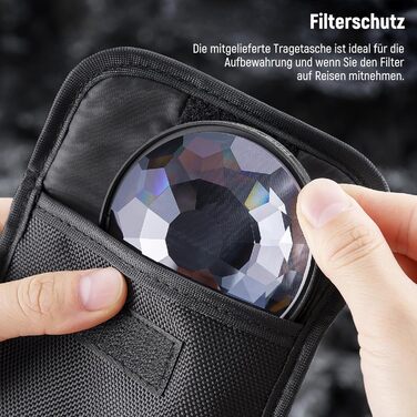 NEEWER Фільтр-призма Kaleidoscope 67mm для фотографії, кристалічне скло, ефект рефракції, змінна кількість мотивів