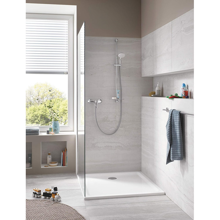 Grohe Tempesta 100 Shower and Shower System, Chrome, 27597001 (Shower rod set 900mm, 3 spray patterns, Chrome)