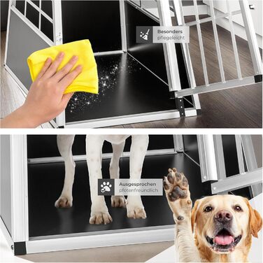 Транспортна переноска для собак tectake® XL - переноска для авто та дому, алюміній, для 2 собак, 97 x 90 x 69,5 см