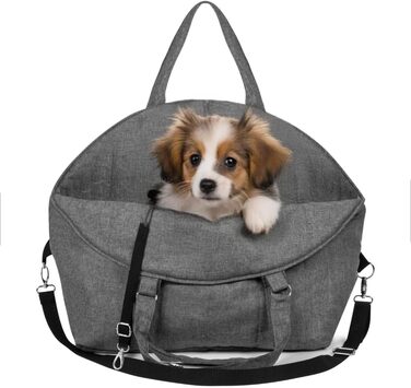 Сумка-переноска для собак та котів Petsen 3в1 – автокрісло, переноска, сумка – ручної роботи в ЄС – з подушкою (сіра)