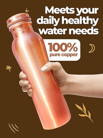 Copper water bottle with diamond cut design, leak-proof, Ayurvedic drinking vessel, copper vessel for sports, gym, outdoors, yoga (Design 3)