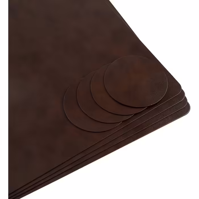 Washable Table Placemats - Set of 4 – Sustainable, Stable & Non-Slip – High-Quality Recycled Leather, Made in Germany (Dark Brown)