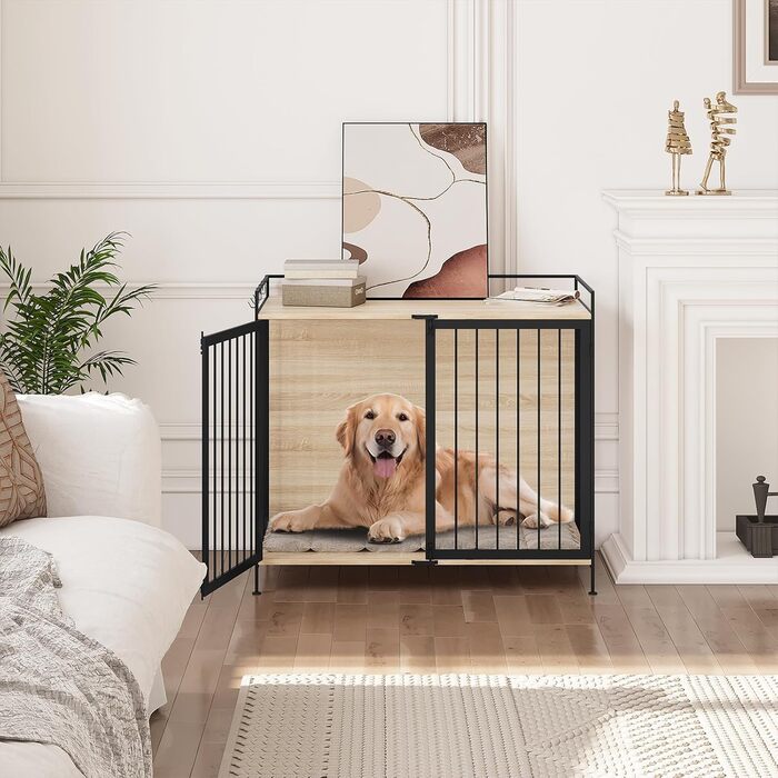 Клітка для собак EUGAD з дерева, переносна будовушка для дому, XXL, для малих/середніх собак, 104x92x60 см, міцна