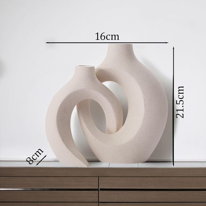 Керамічна ваза для квітів: стильна ваза в скандинавському стилі для дому, декор для вітальні та спальні