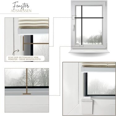 Custom-Fit Premium Pleated Shades - Adhesive Interior Frames, Height, Fabric Color, and Profile Colors, Blackout Blinds for Windows & Doors, Sunshade Roller in Various Widths