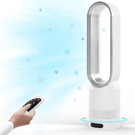 2-в-1 Турбовентилятор з очищувачем повітря: тихий, з пультом, таймером, осциляція, для дому (Срібний)