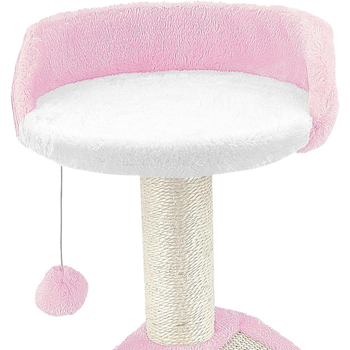 Дерев'яний кігтечка для котів Beltom® Kratzbaum 54 см, рожево-білий. Ігровий комплекс для котів