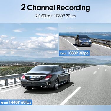 Відеореєстратор VIOFO A129 Plus Duo з двома камерами, GPS, WiFi, 2K (1440P) та 1080P, запис спереду та ззаду, моніторинг через додаток, G-сенсор, режим паркування, надсилання у випадку надзвичайної ситуації, Superkondensator