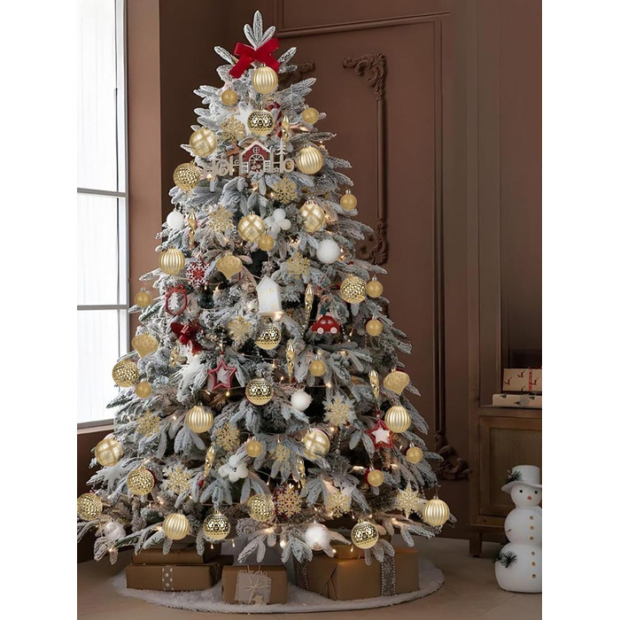 50 блакитних новорічних куля для прикраси ялинки, нес broken, з золотим ефектом