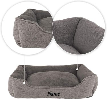 М'яке ліжко для собак та котів Lionto знімний чохол, 75x60 см, сірий колір, антиковзаюче дно