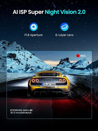 Відеореєстратор DDPAI Z50 Pro 4K: передня та задня камери, GPS, WiFi, ADAS, 64GB