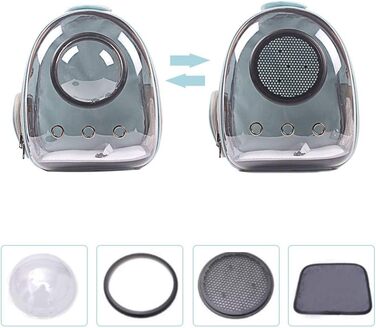 Рюкзак-переноска для котів та собак, рюкзак для тварин, рюкзак-капсула для маленьких котів, цуценят, собак, кроликів, схвалений авіакомпаніями, з вентиляцією, білий