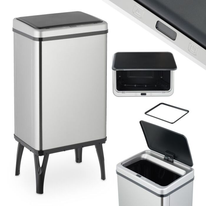 Relaxdays Stainless Steel Trash Can with Sensor