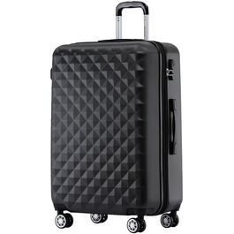 Чемодан-валіза Beibye Zwillingsrollen 2066 з жорстким корпусом, комплект L-XL (чорний)