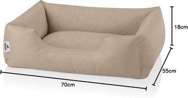Лягушкове ліжко для собак BedDog Zara, м'яке ліжко-кошик для маленьких собак, знімний та пральний чохол, колір пісок (NAMIB-SAND), 70x55x18 см