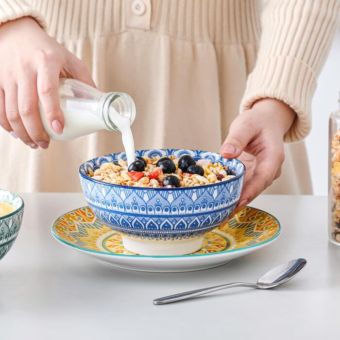 Набір посуду Vancasso MANDALA 32 шт. з порцеляни, 8 персон, ручна робота, богемський стиль