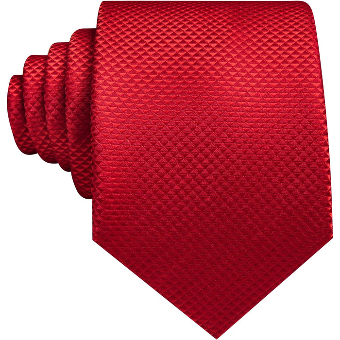 Комплект краваток Barry.Wang: краватка, краваткова затискач, нагрудна хустинка, запонки, для вечірок, ділових зустрічей, весілля (червоний)