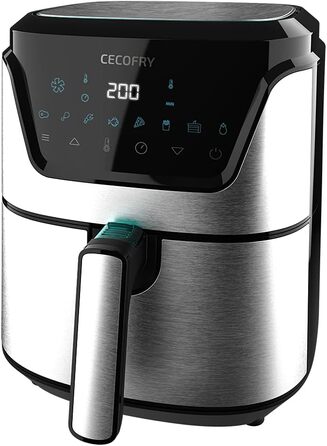 Фритюрниця Cecotec Cecofry Advance 3.5L: Цифрова, без масла, 1500W, 8 режимів, PerfectCook, нержавіюча сталь